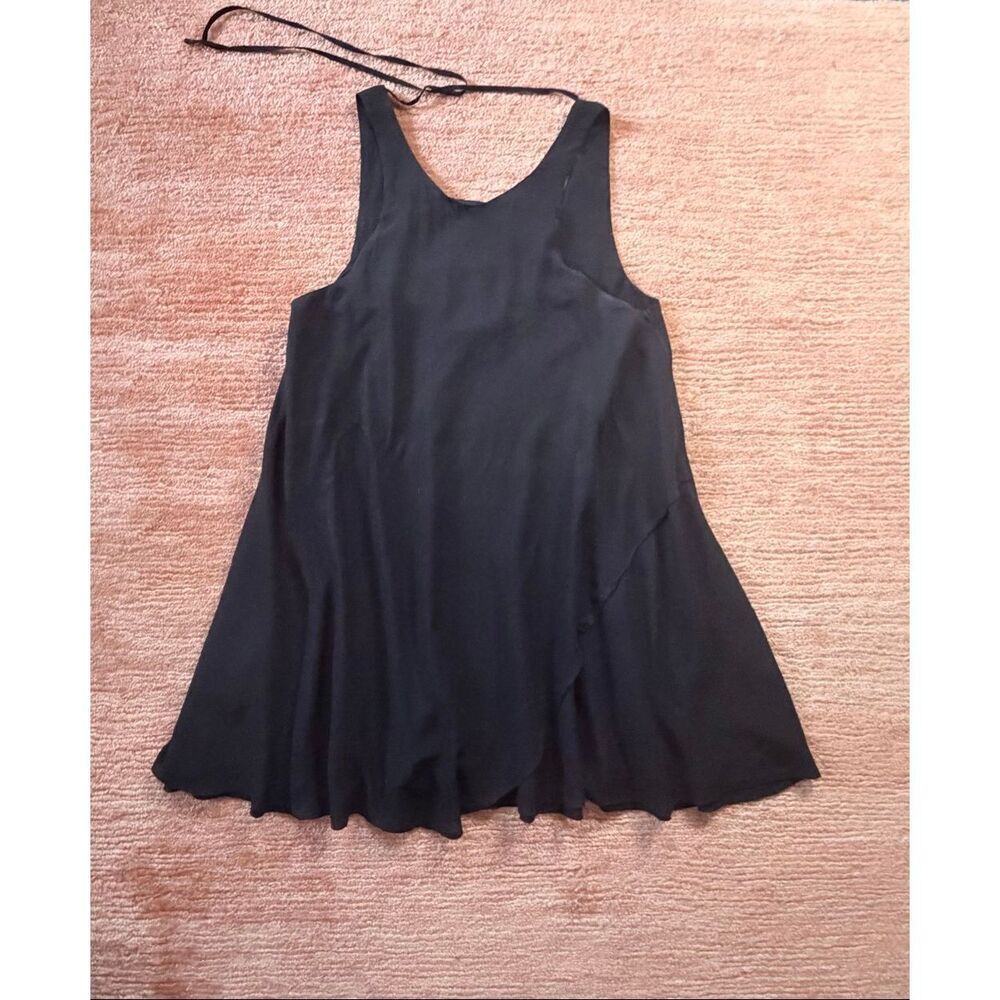 Silence + Noise Black Halter Wrap Style Midi Dress Lined Size S